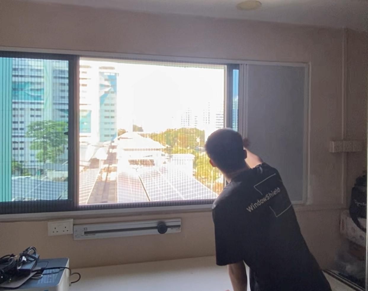 Honeycomb Combi Blind/Pleated Mesh Screen